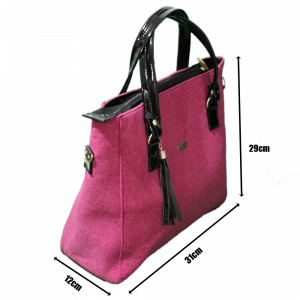 Bolsa Fucsia Elegante con agarradera Negra