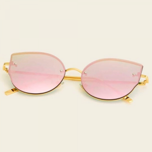 Lentes De Sol Gafas Sin Marco Con Estuche Moda Rosa Elegante