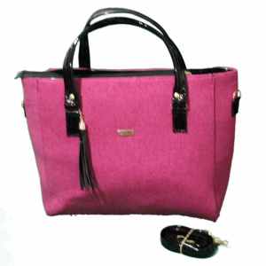 Bolsa Fucsia Elegante con agarradera Negra